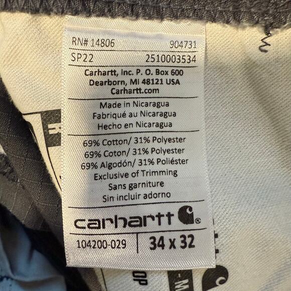 Carhartt Men's Force Relaxed Fit Ripstop Cargo Work Pant Grey 34 x 32 - Picture 8 of 10